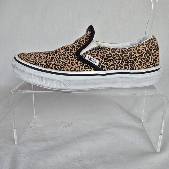 Vans Leopard Slip On Sneakers Juniors 4 Brown Black - Picture 9 of 13